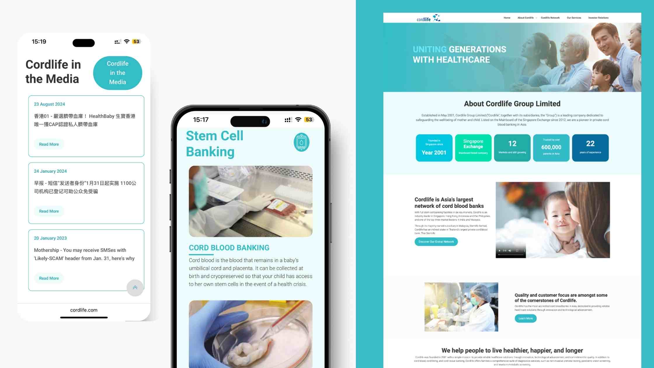 Healthcare website developement - Cordlife