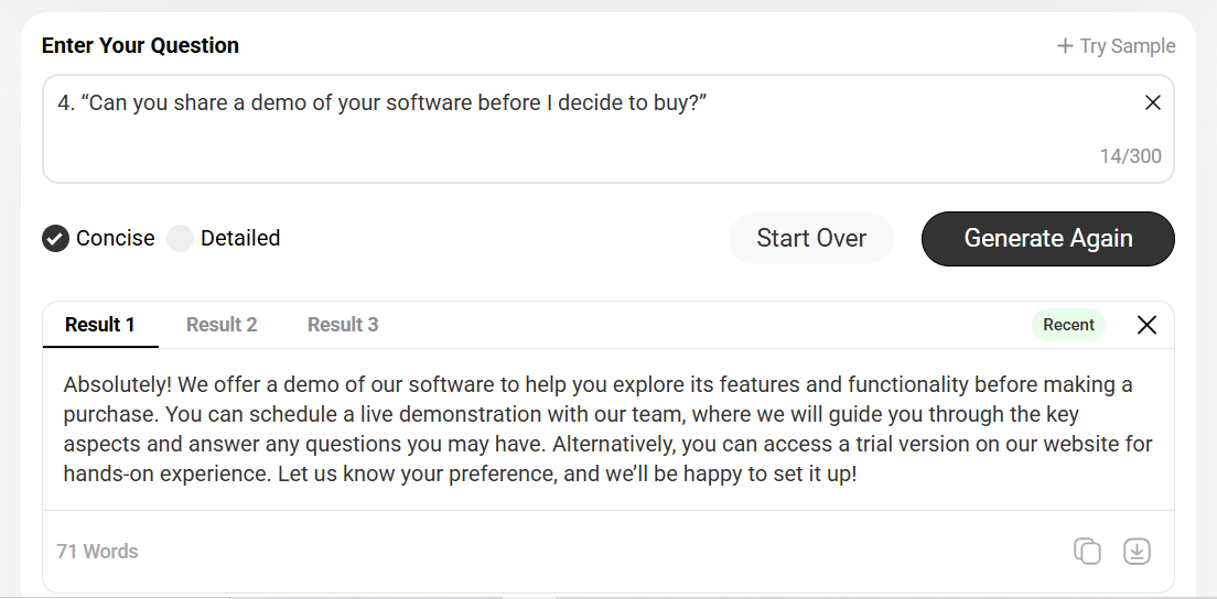 Summarizer AI answer