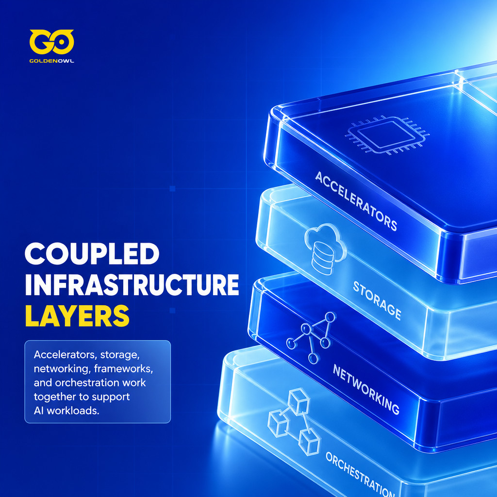 Connected AI infrastructure layers supporting a workload