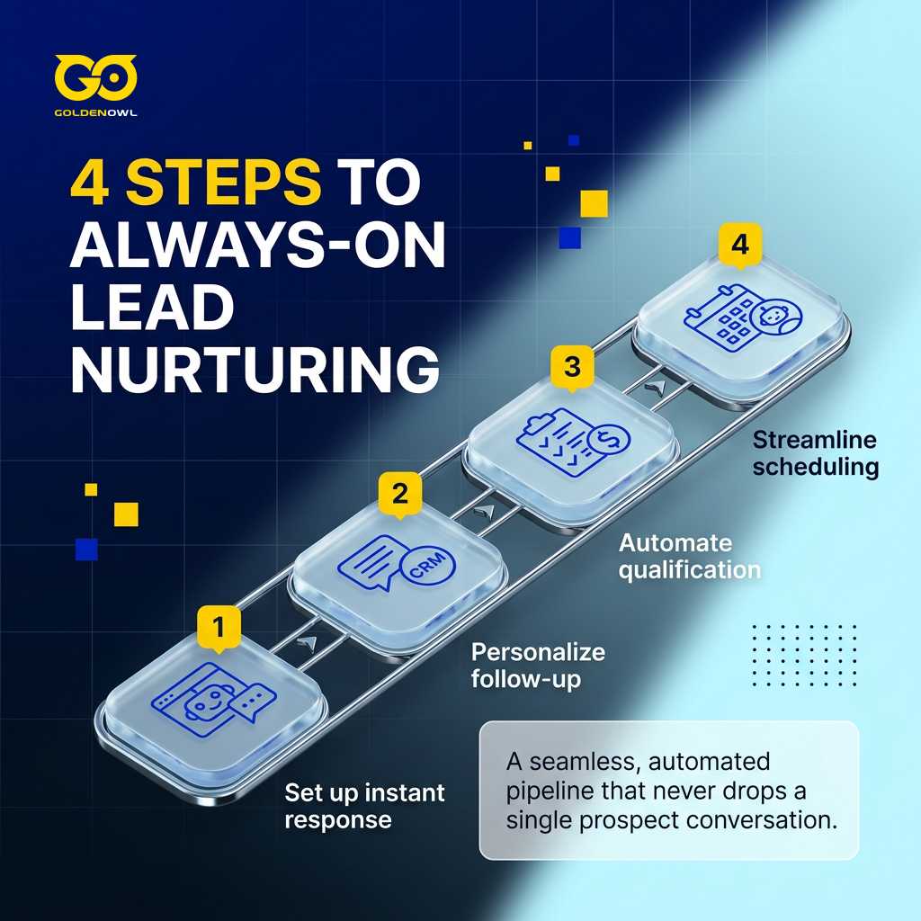 Flow diagram showing the four sequential steps of automated lead management