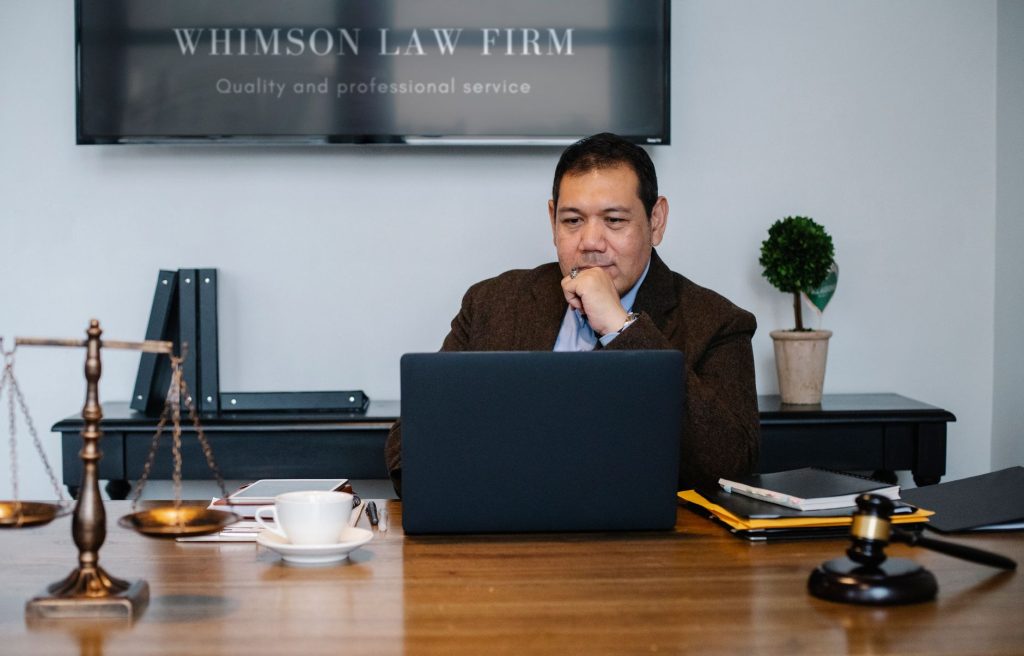 A lawyer working in practice-management software.