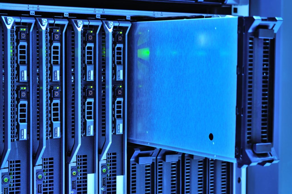Server blade hardware in an enterprise data center rack